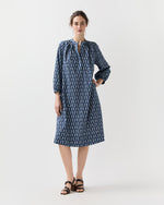 Load image into Gallery viewer, Sienna Dress in Marine French Country Floral Poplin

