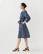Load image into Gallery viewer, Sienna Dress in Marine French Country Floral Poplin
