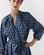 Load image into Gallery viewer, Sienna Dress in Marine French Country Floral Poplin
