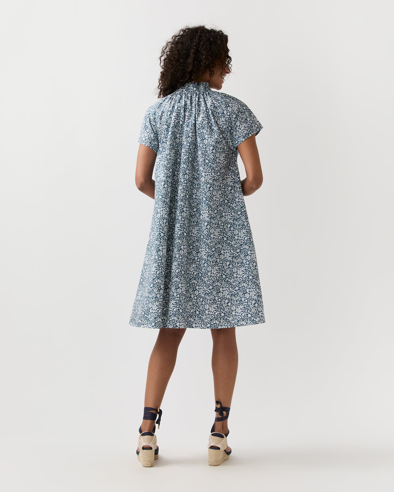 Atelier Volume Kami Dress in Blue Lizzy Liberty Fabric