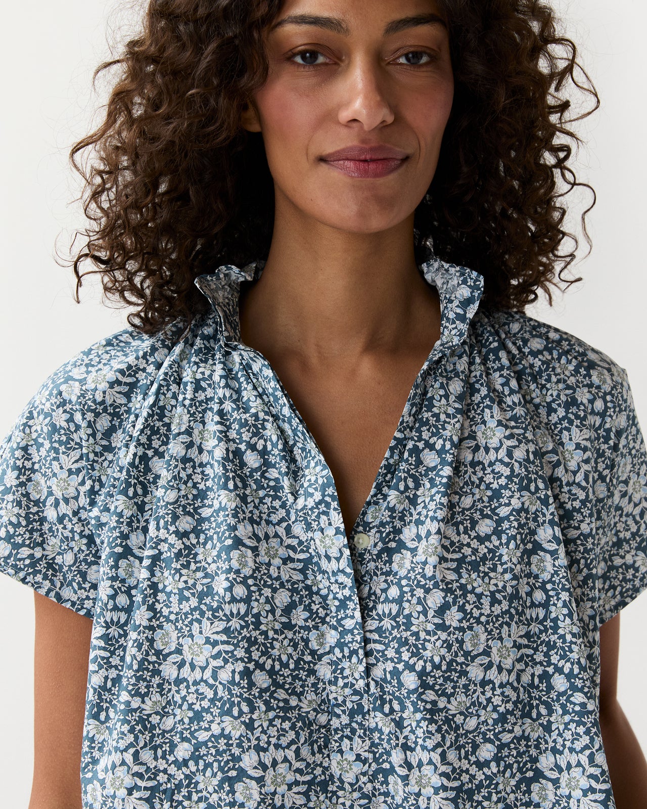 Atelier Volume Kami Dress in Blue Lizzy Liberty Fabric