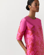 Load image into Gallery viewer, Short Paige Dress in Pink/Red Floral Printed Mikado
