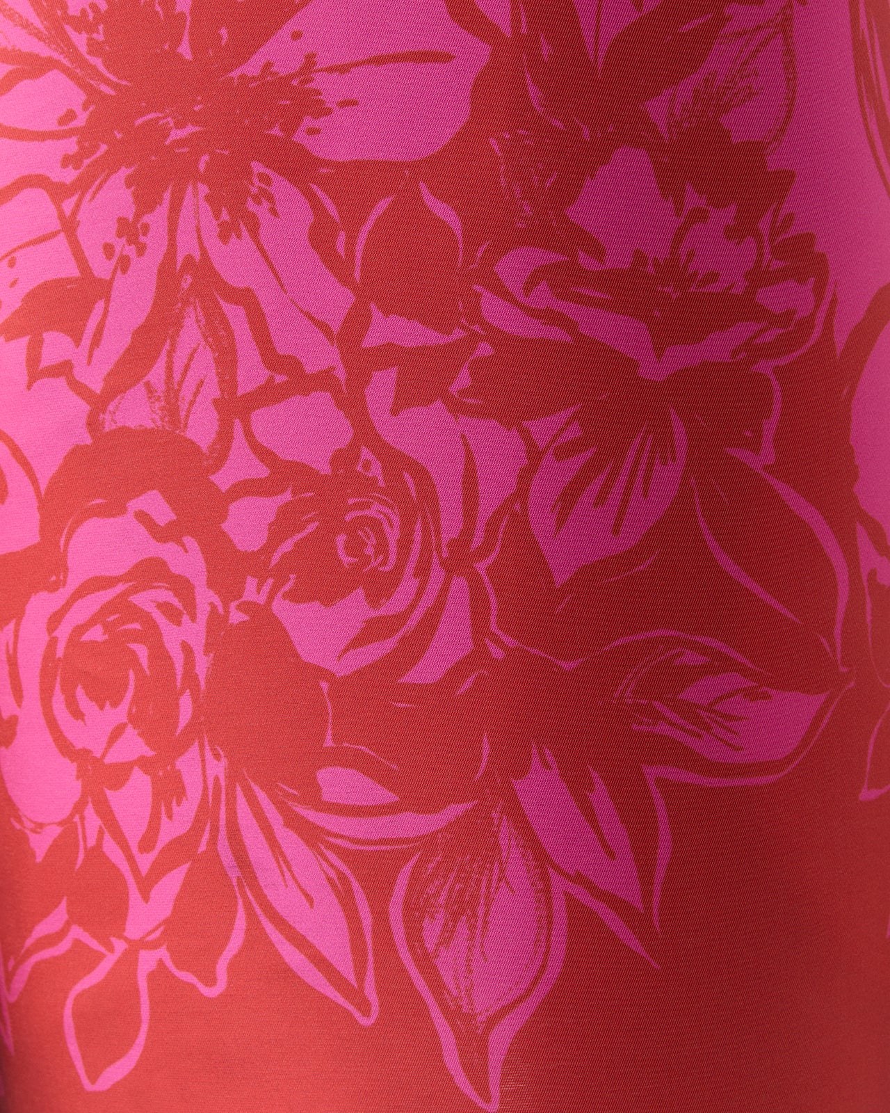 Short Paige Dress in Pink/Red Floral Printed Mikado