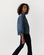 Load image into Gallery viewer, Sienna Top in Navy/Ivory Mazan Provençal Printed Poplin
