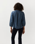 Load image into Gallery viewer, Sienna Top in Navy/Ivory Mazan Provençal Printed Poplin
