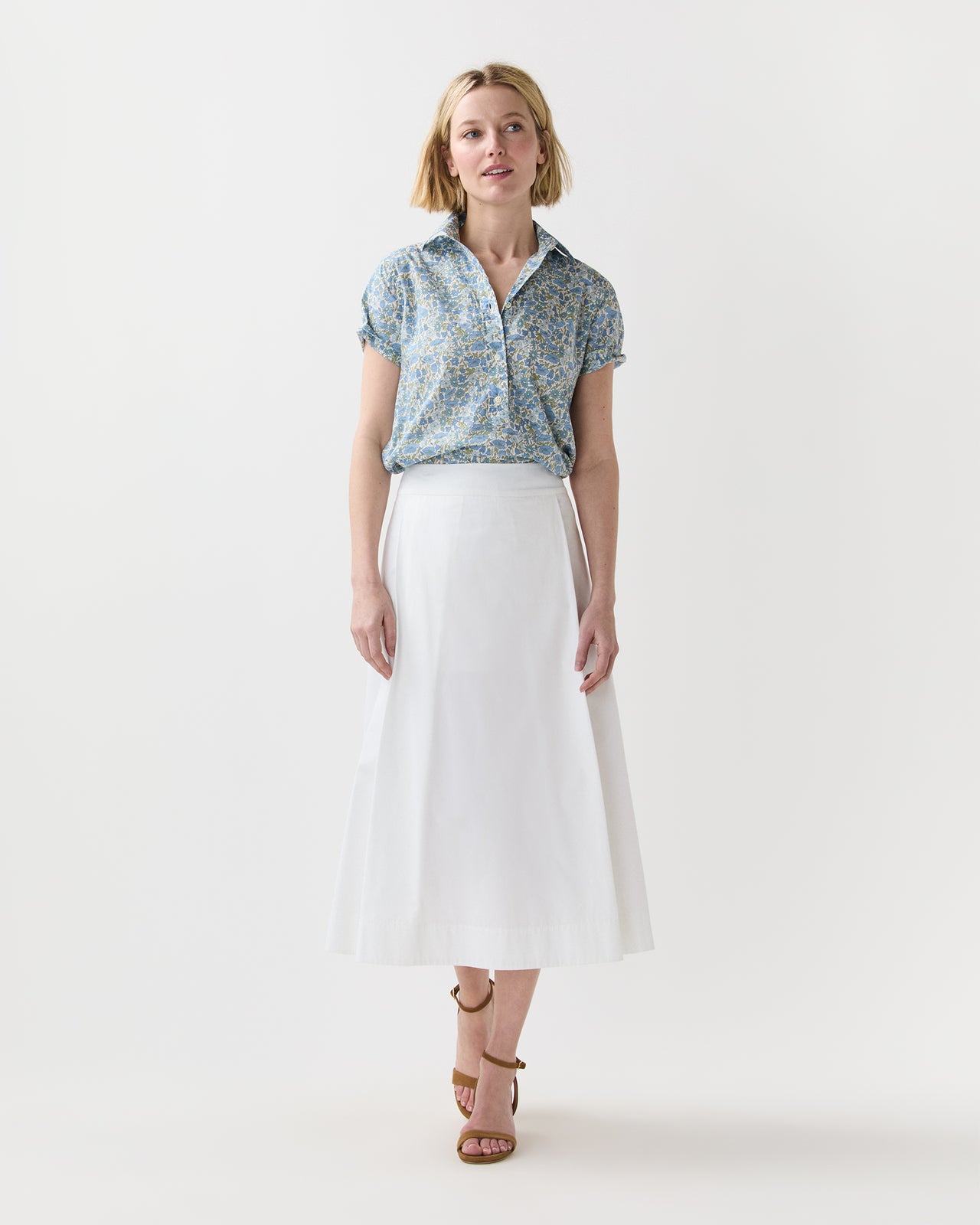 Scout Shirt in Blue/Multi Poppy And Daisy Liberty Fabric