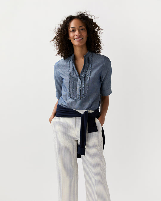 Madison Shirt in Light Wash Cotolino Chambray