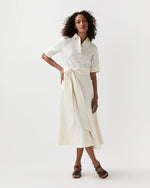 Load image into Gallery viewer, Emery Shirtwaist Dress in Ivory Stretch Linen Twill
