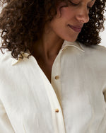 Load image into Gallery viewer, Emery Shirtwaist Dress in Ivory Stretch Linen Twill
