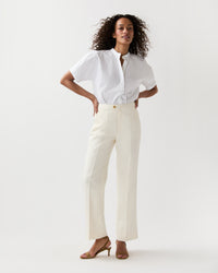 Billie Pant in Ivory Stretch Linen Twill
