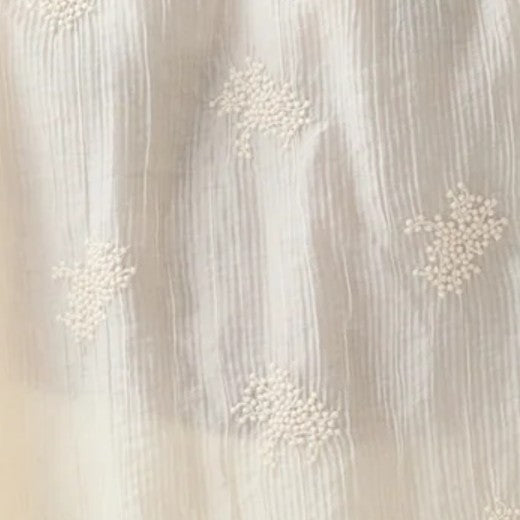 Ariana Blouse in Ivory Embroidered Crinkled Gauze