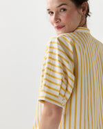 Load image into Gallery viewer, Perry Shirt in Gold/Ivory Balanced Stripe
