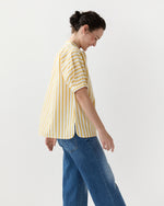 Load image into Gallery viewer, Perry Shirt in Gold/Ivory Balanced Stripe
