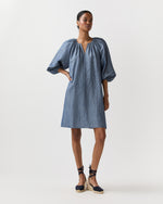 Load image into Gallery viewer, Genevieve Dress in Extra Light Washed Cotolino Chambray
