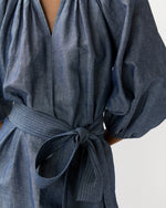 Load image into Gallery viewer, Genevieve Dress in Extra Light Washed Cotolino Chambray
