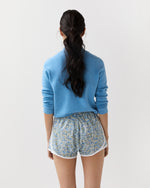 Load image into Gallery viewer, Track Short in Blue/Multi Poppy And Daisy Liberty Fabric
