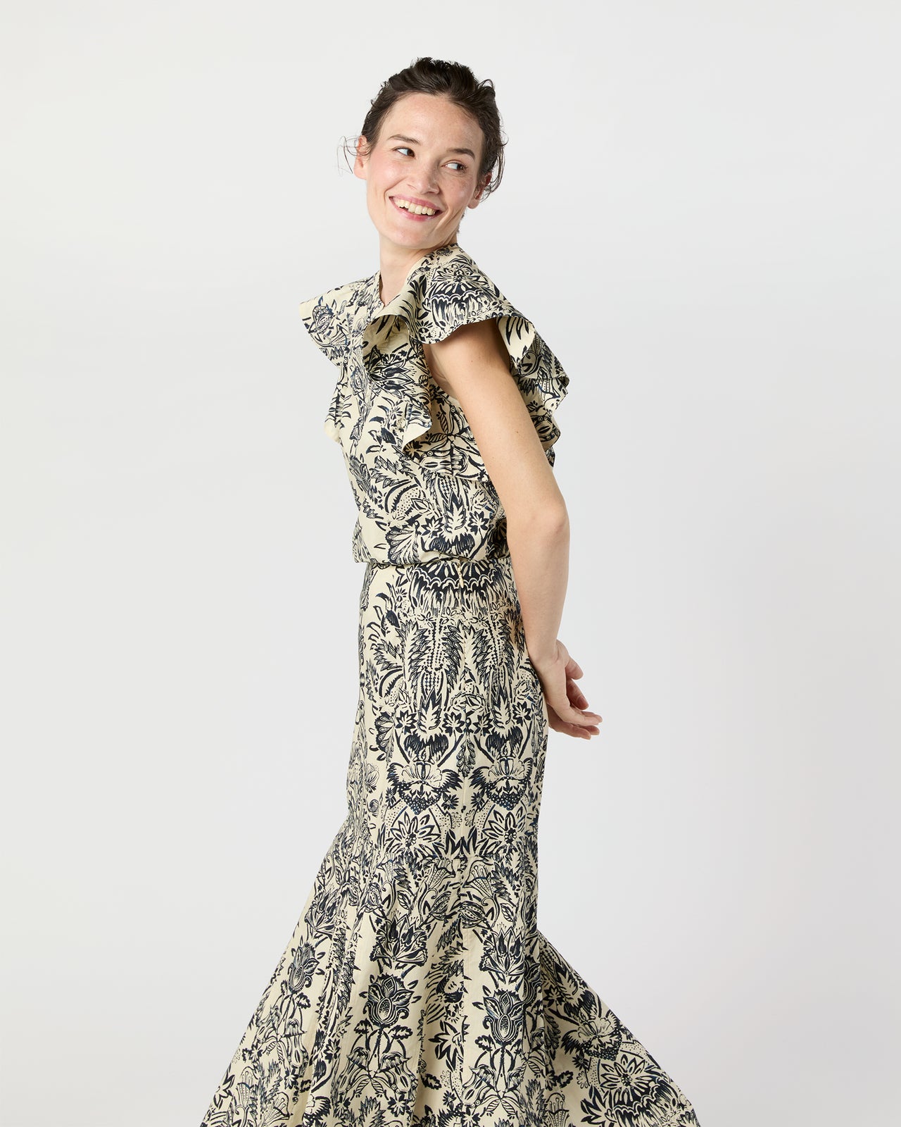 Severine Top in Ivory Floral
