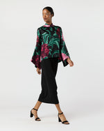 Load image into Gallery viewer, Make An Exit Top in Black Peony Silk Twill
