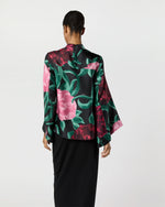 Load image into Gallery viewer, Make An Exit Top in Black Peony Silk Twill
