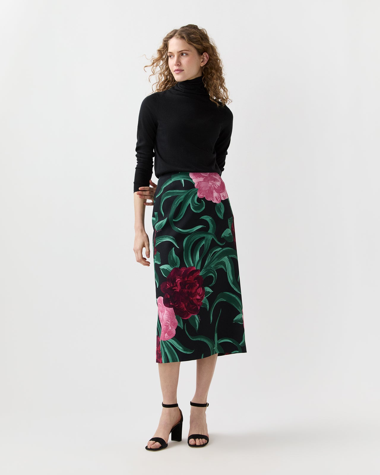 Pencil Skirt in Peony
