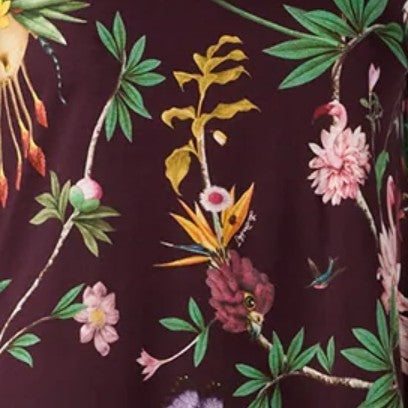 Burgundy Zooflora Cotton Jersey