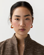 Load image into Gallery viewer, Mini Organic Hoop Earrings in Tortoise
