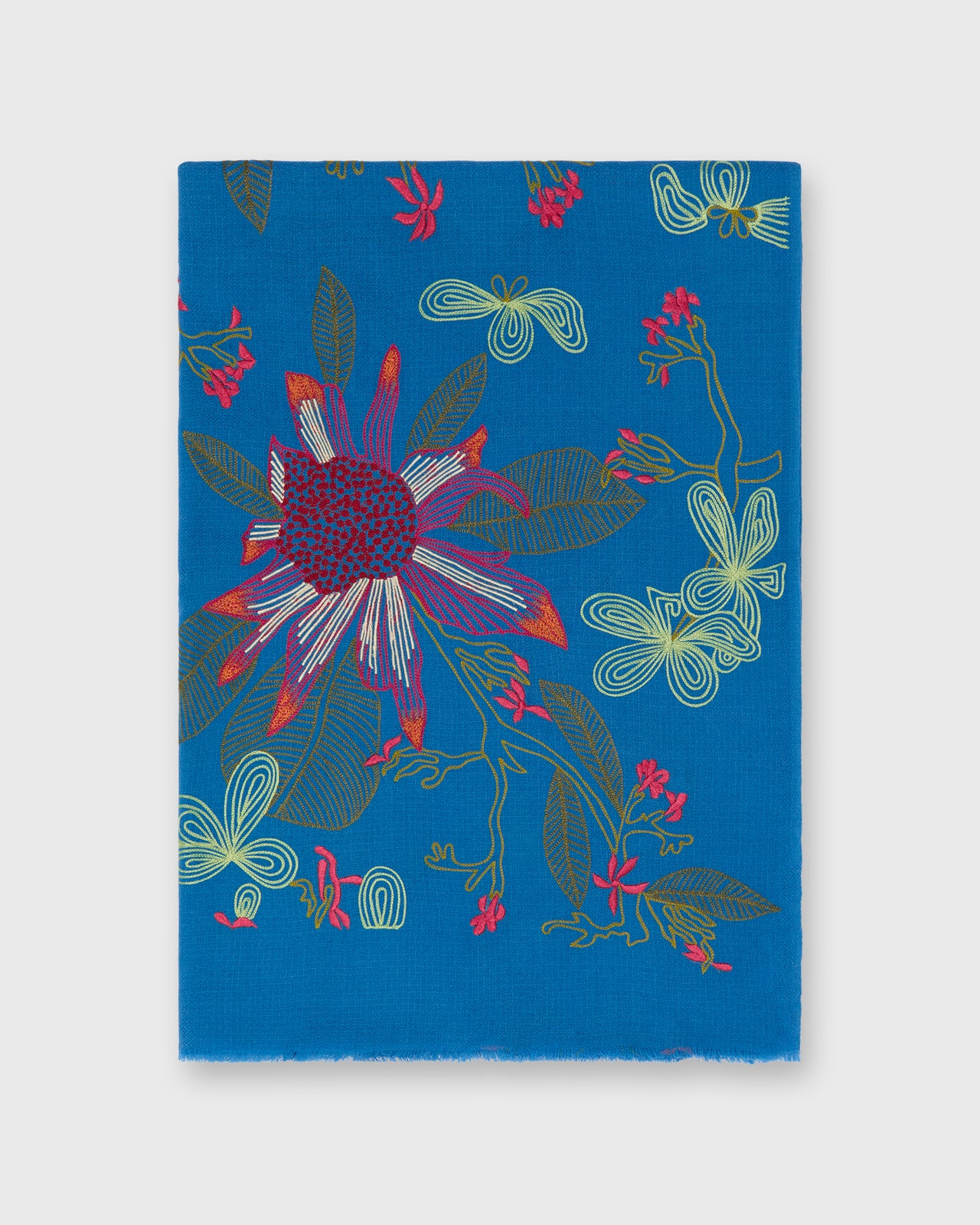 Imperial Bouquet Scarf in Mediterranean Blue