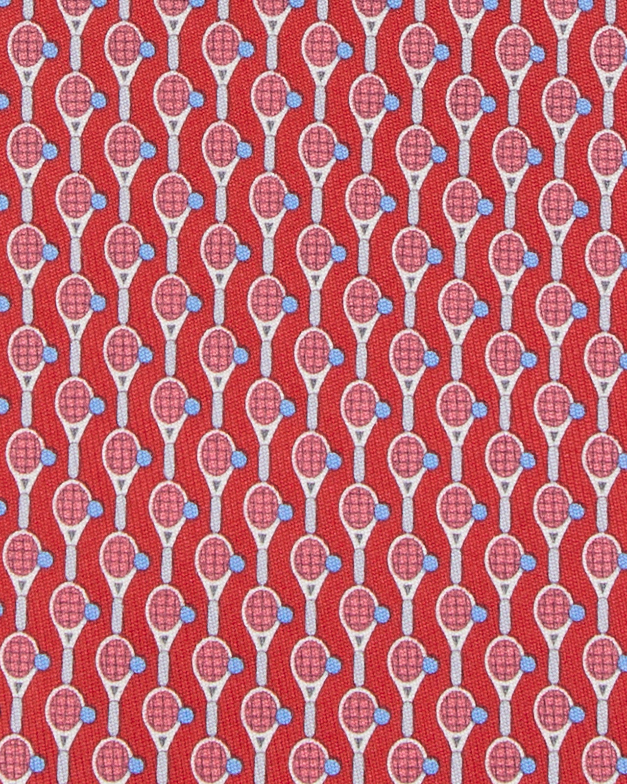 Silk Print Tie in Red Tennis
