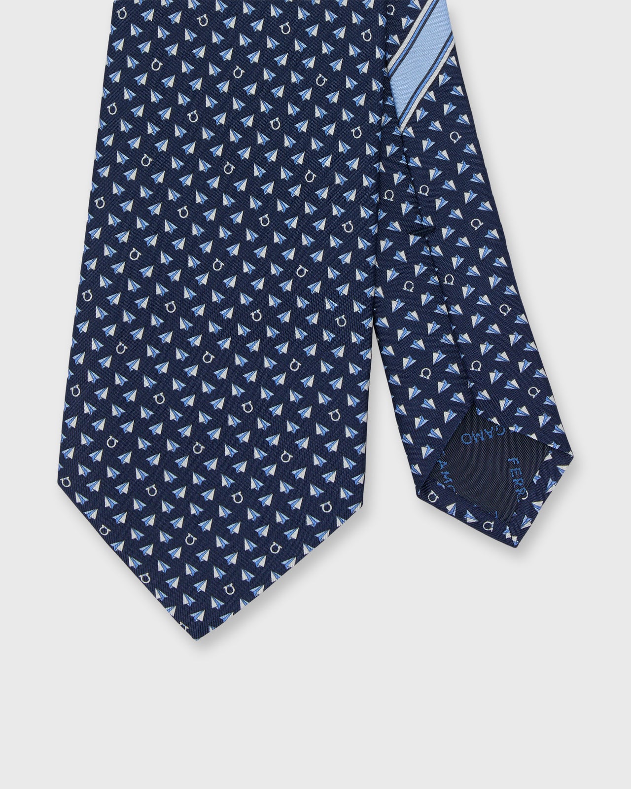Silk Print Tie in Dark Blue Mail