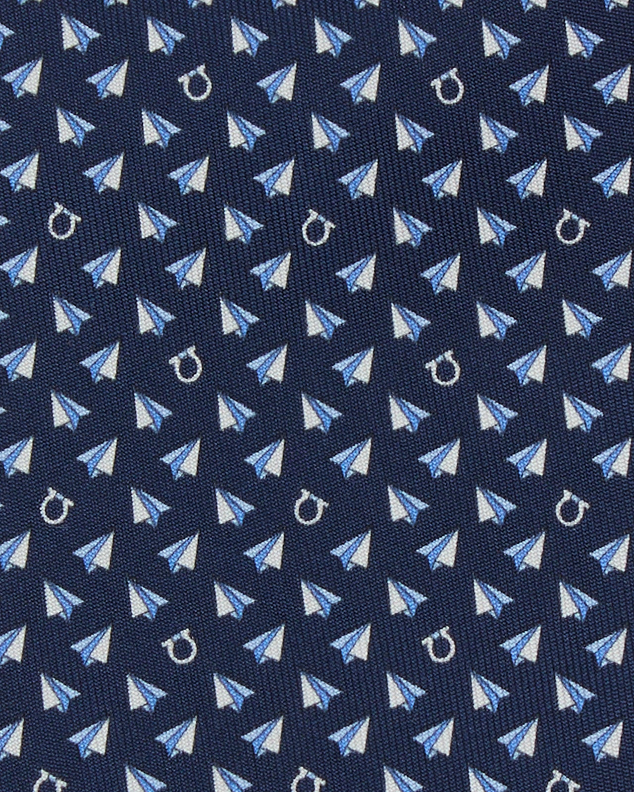 Silk Print Tie in Dark Blue Mail
