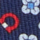 Silk Print Tie in Dark Navy Gancini Flower