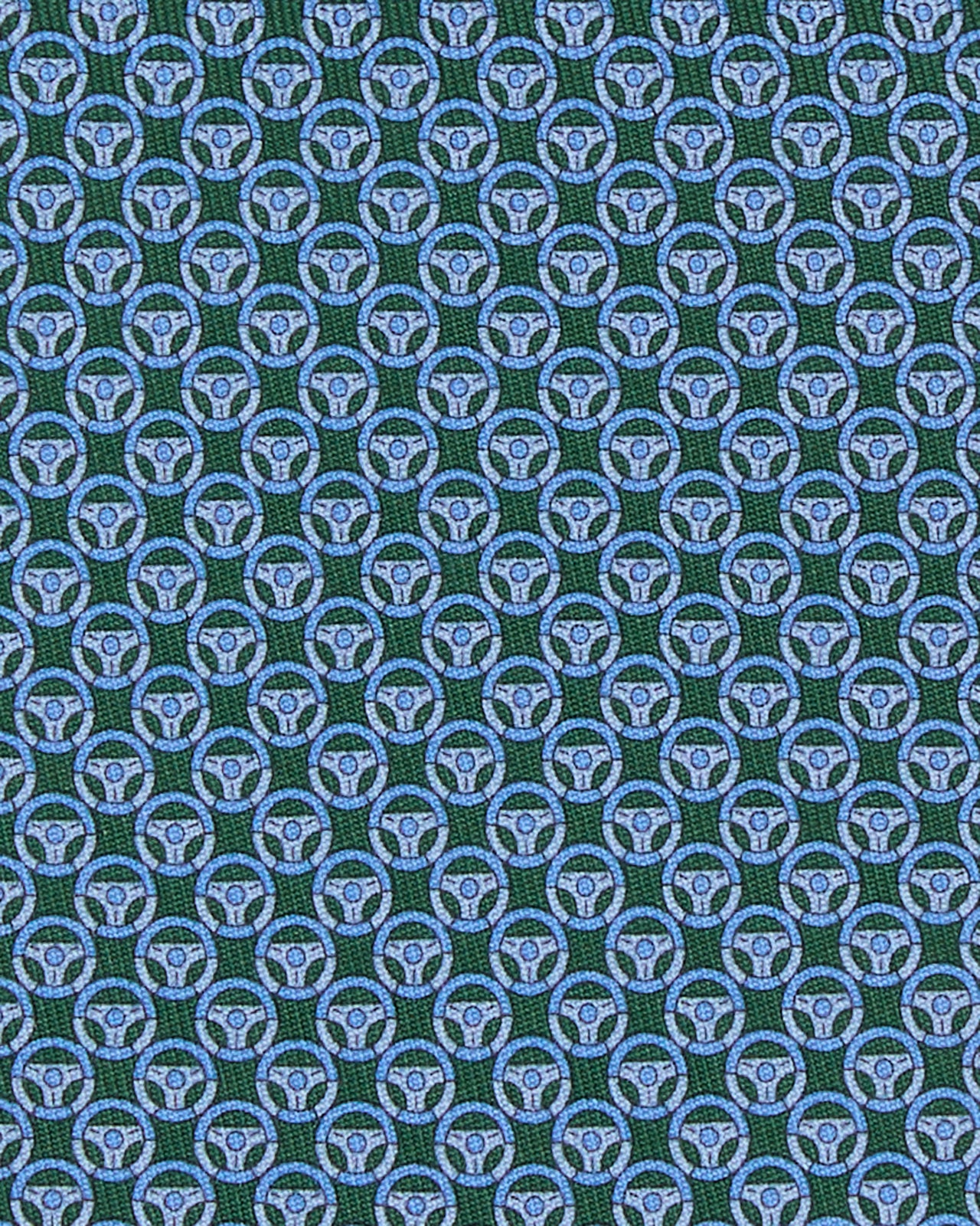 Silk Print Tie in Green Wheel