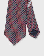 Load image into Gallery viewer, Silk Print Tie in Blue/Red Wheel
