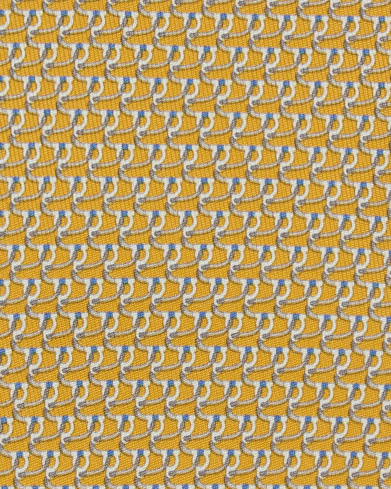 Silk Print Tie in Yellow Gancini Loop