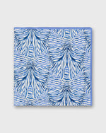 Load image into Gallery viewer, Medium Hand-Rolled Silk Scarf in Blue Stripe &amp; Bow Liberty Fabric Silk Twill
