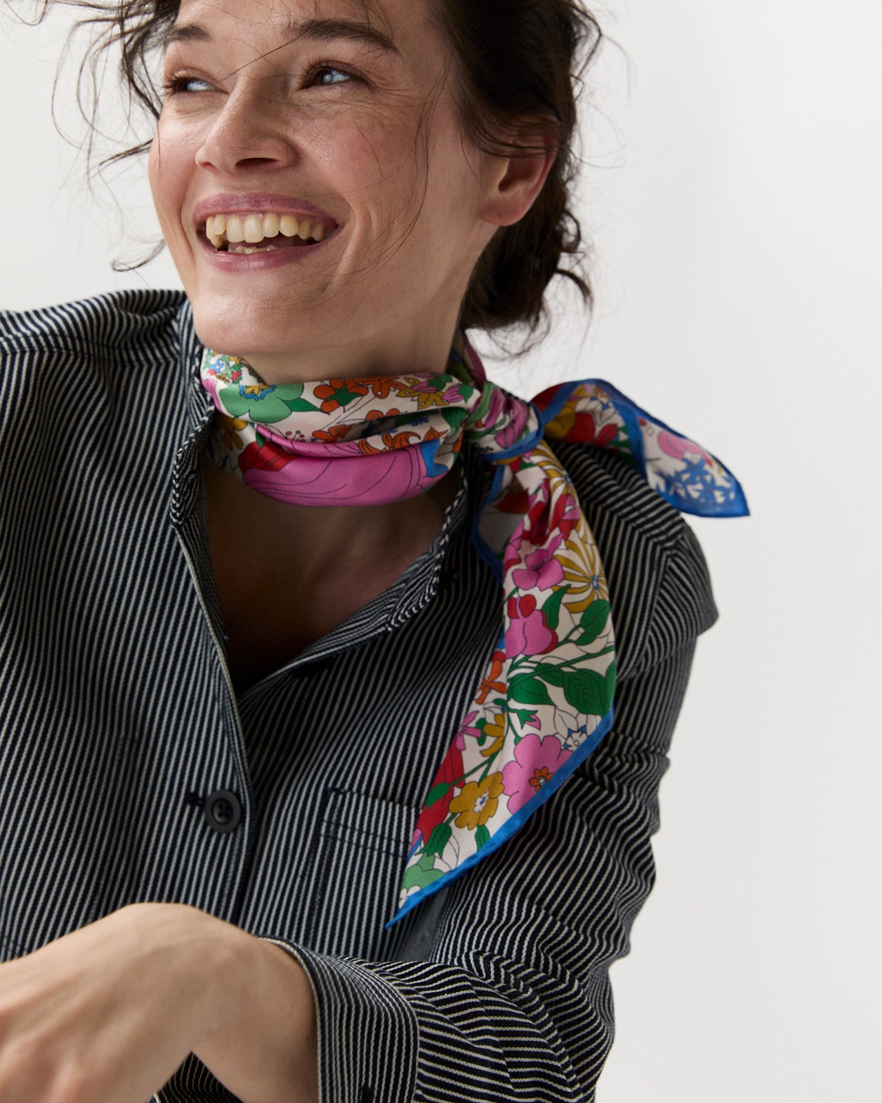 Medium Hand-Rolled Silk Scarf in Sixty Liberty Fabric Silk Twill