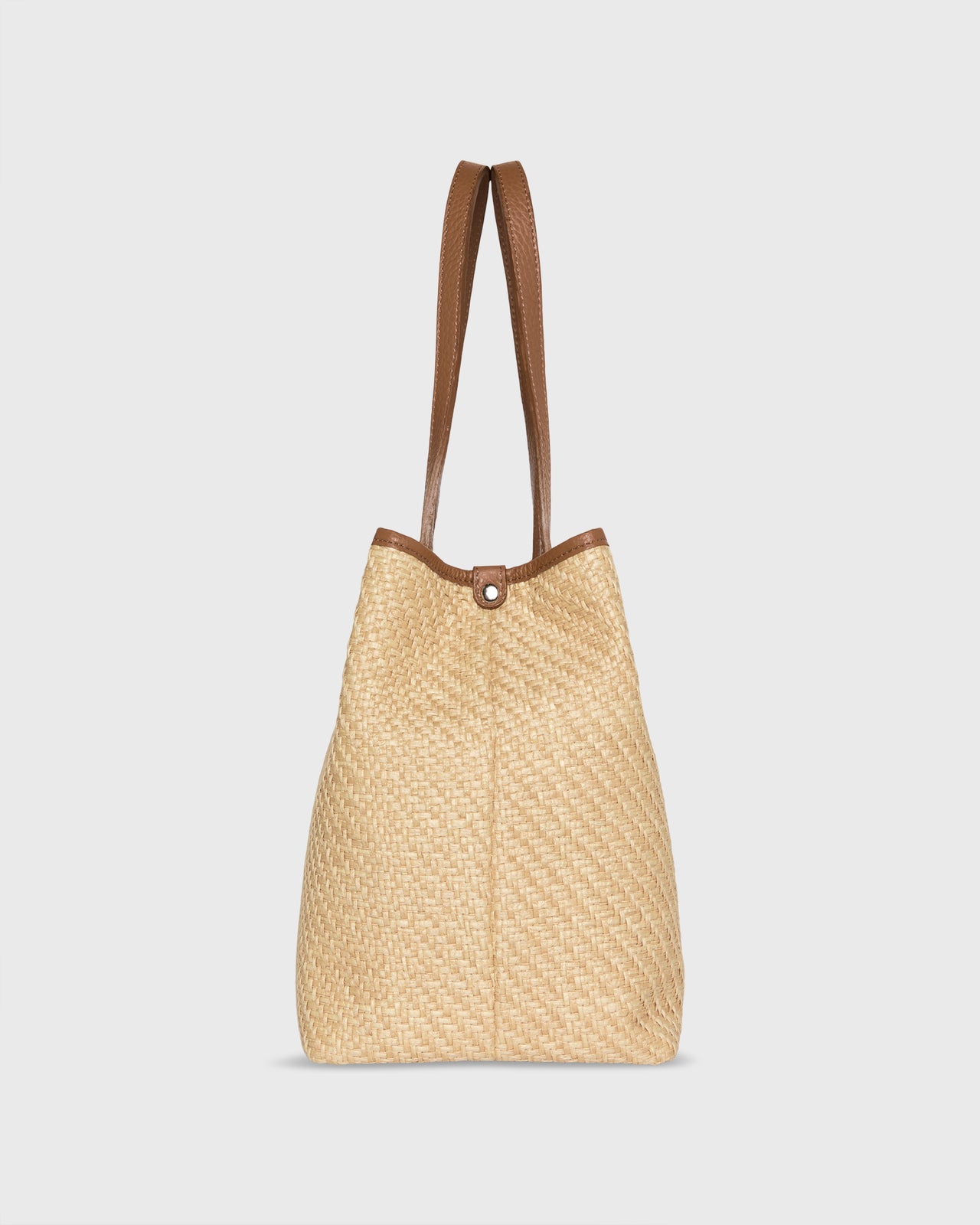 Judith Tote in Natural/Tan Raffia/Leather