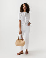 Load image into Gallery viewer, Judith Tote in Natural/Tan Raffia/Leather
