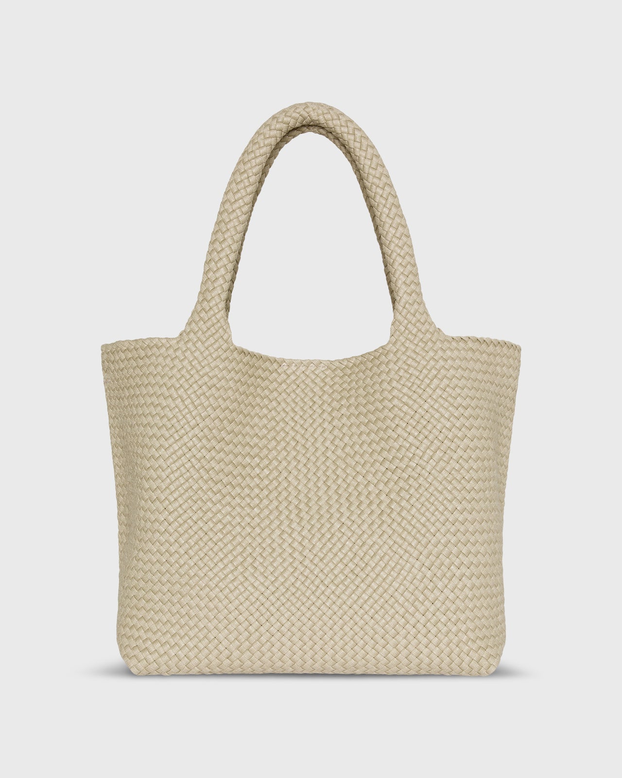 Mercato Handwoven Tote in Beige Coated Cotton