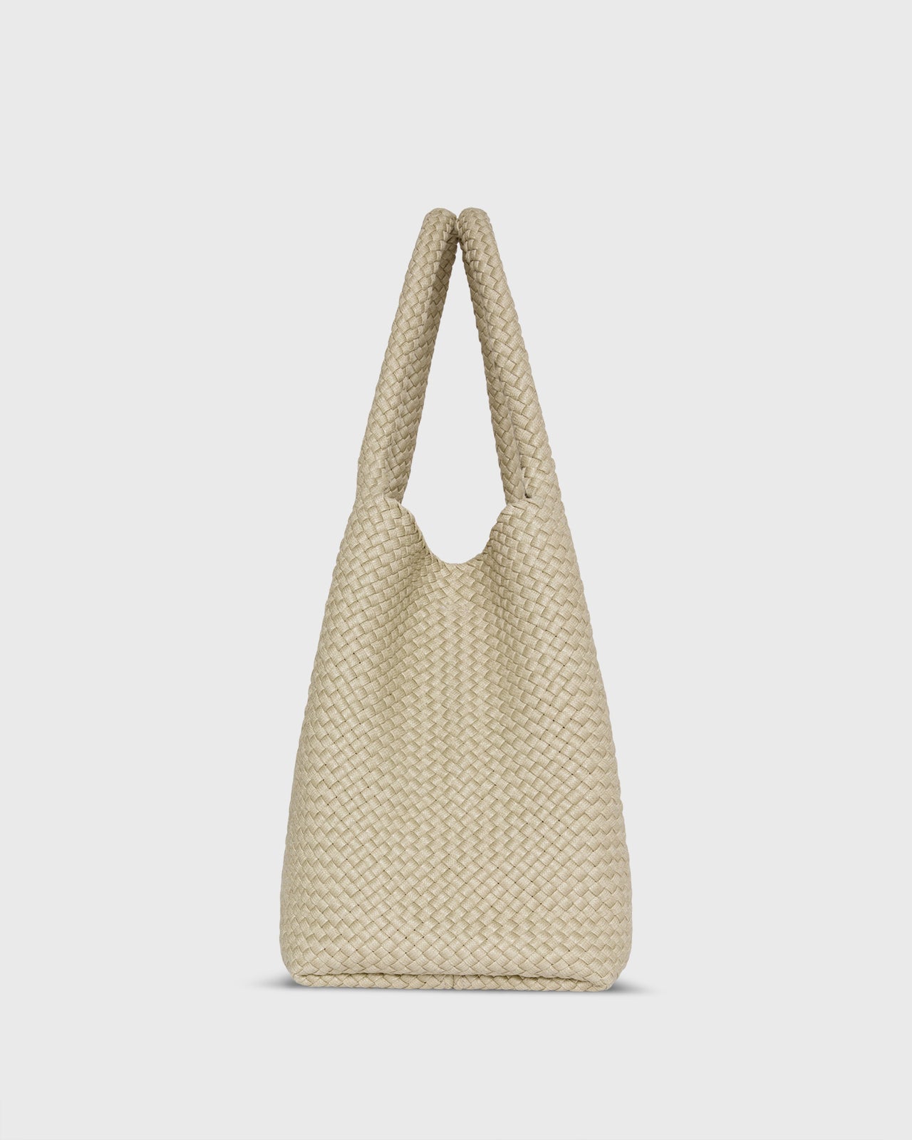 Mercato Handwoven Tote in Beige Coated Cotton