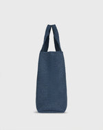 Load image into Gallery viewer, Large Mercato Handwoven Tote in Blue Coated Cotton
