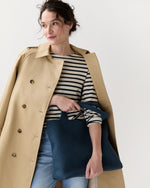 Load image into Gallery viewer, Large Mercato Handwoven Tote in Blue Coated Cotton
