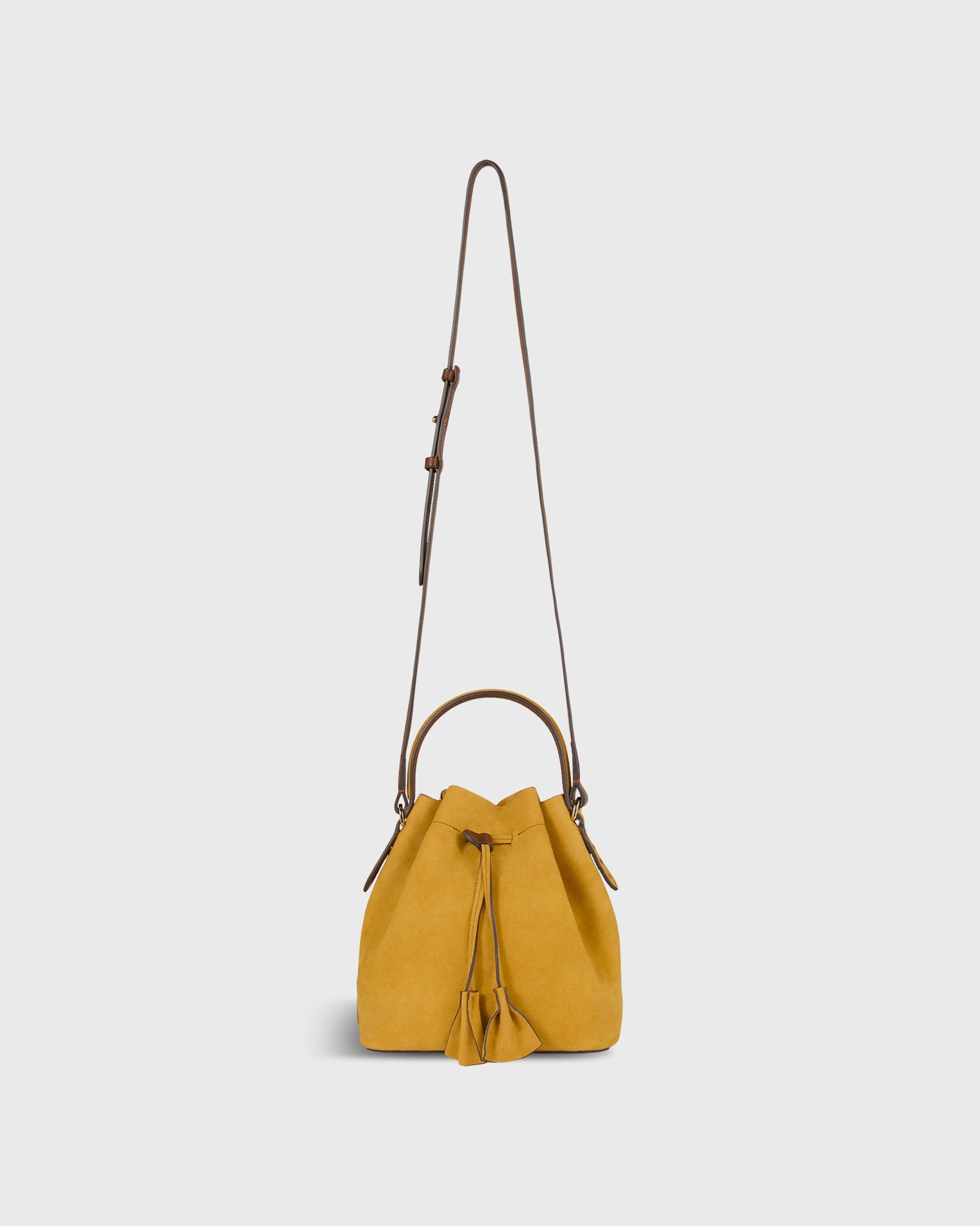 Yellow Leather Bucket Bag Yellow Leather Crossbody Bag | Handmade Leather Bags main image 4