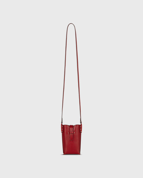 Minnie Cell Phone Bag in Red Leather | Shop Ann Mashburn