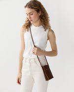 Load image into Gallery viewer, Minnie Cell Phone Bag in Brown Leather
