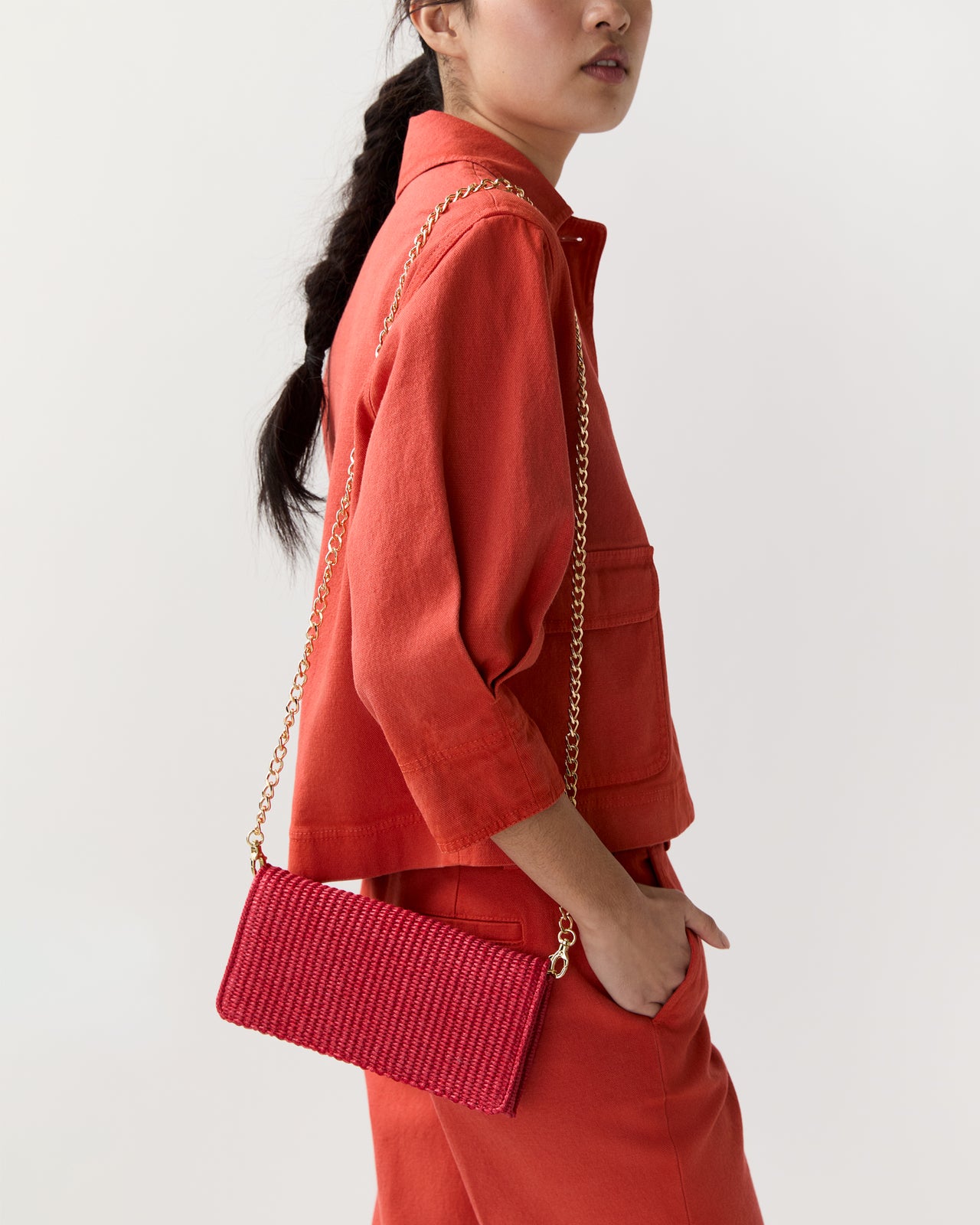 Patricia Clutch in Red Straw