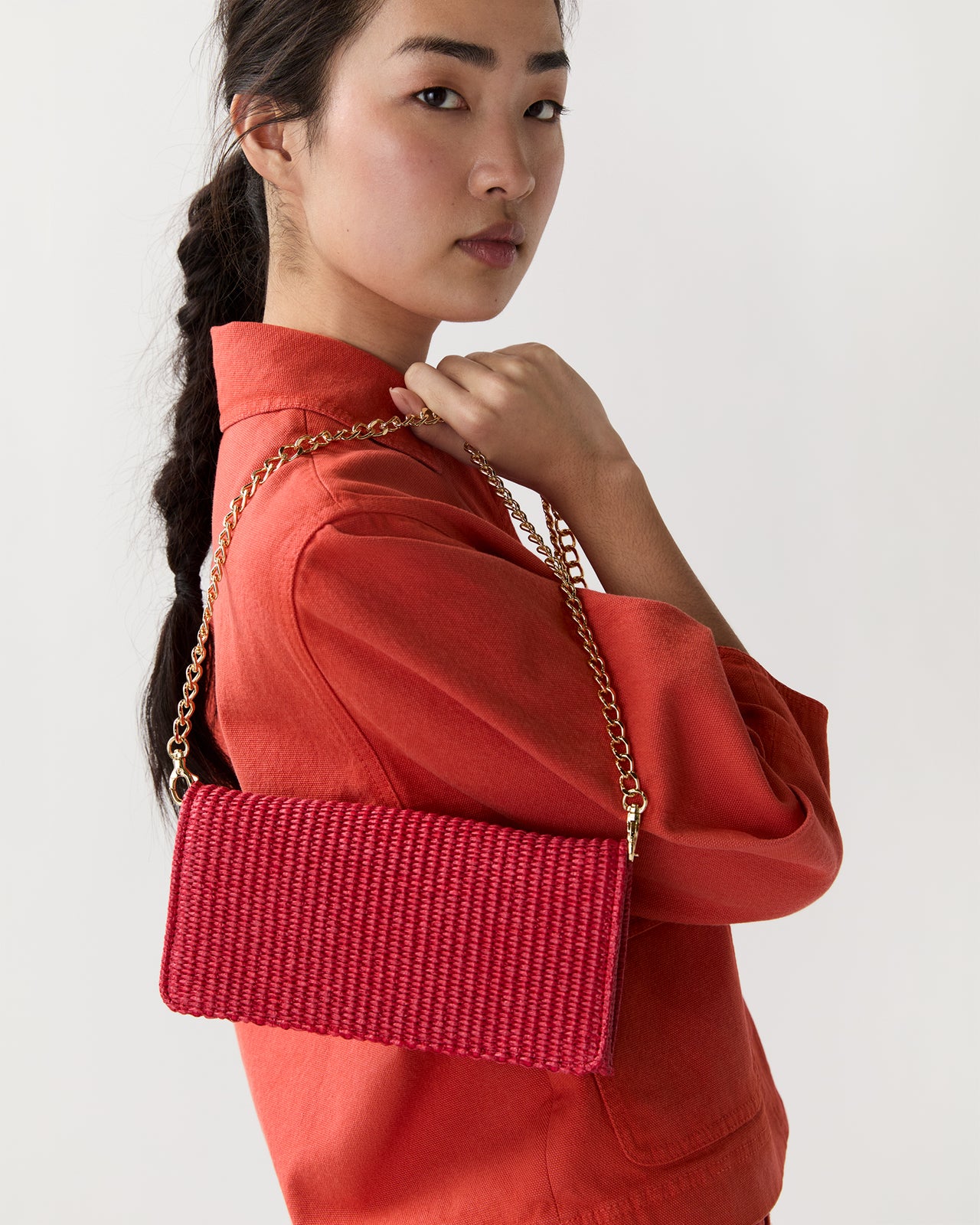 Patricia Clutch in Red Straw