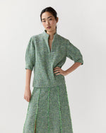 Load image into Gallery viewer, Violetta Top in Grass/Multi Speckled Tweed
