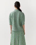 Load image into Gallery viewer, Violetta Top in Grass/Multi Speckled Tweed
