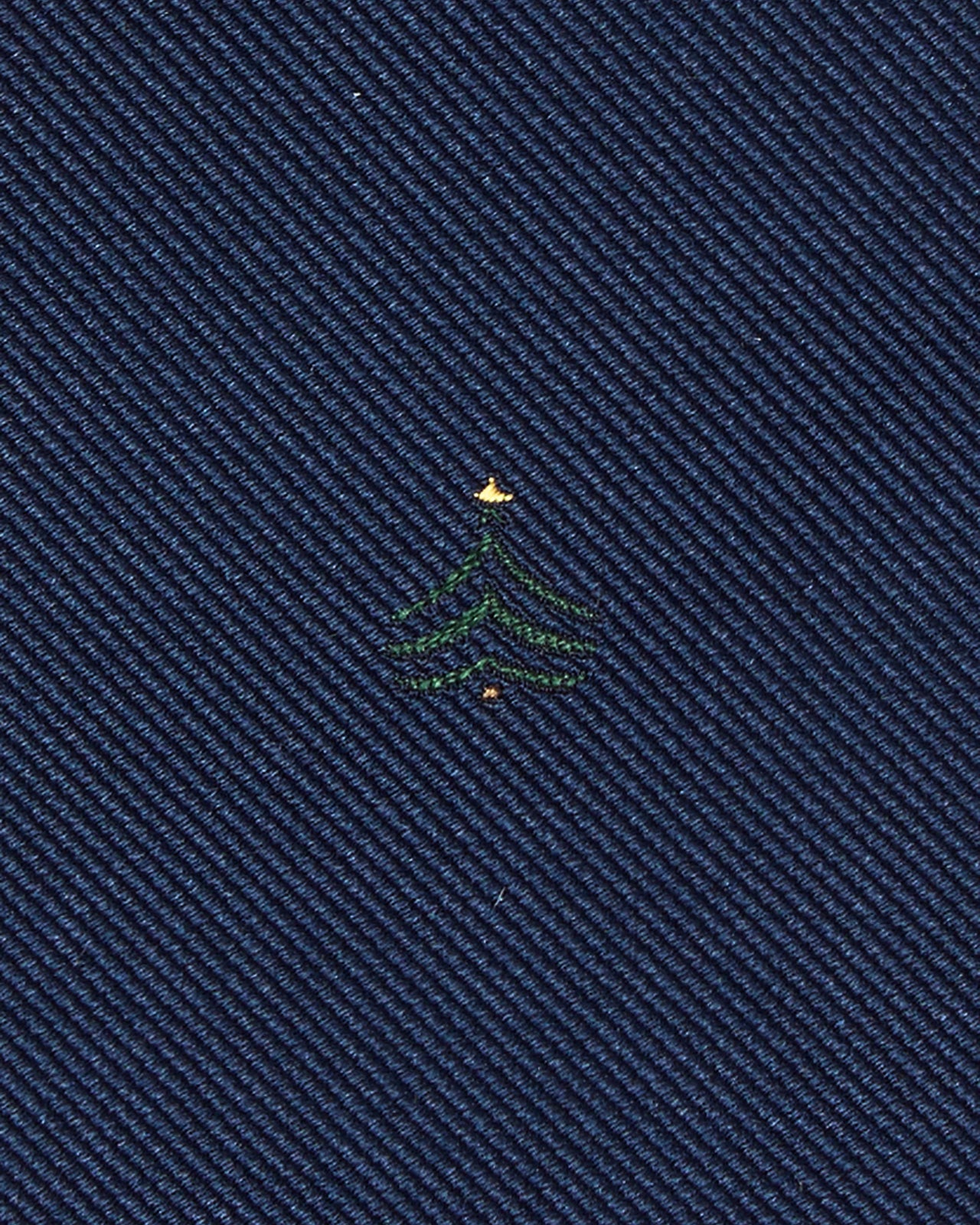 Silk Club Tie in Navy Christmas Tree
